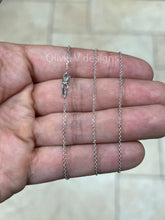 14K Solid White Gold 1mm Anchor Necklace Chain 16'' 18'' 20'' -  Cable Link - 14k Gold
